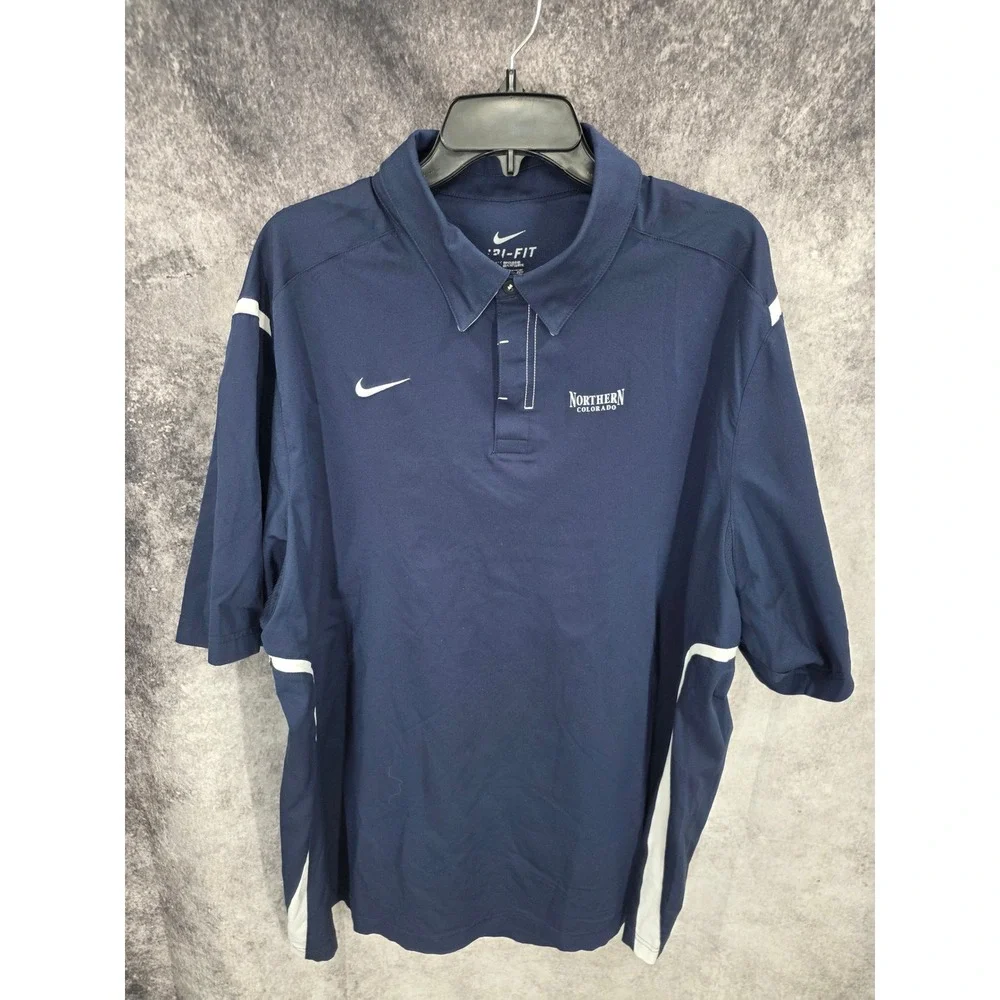 Northern Colorado Bears Nike Polo Shirt Mens 2XL Blue Dri Fit NCAA Football